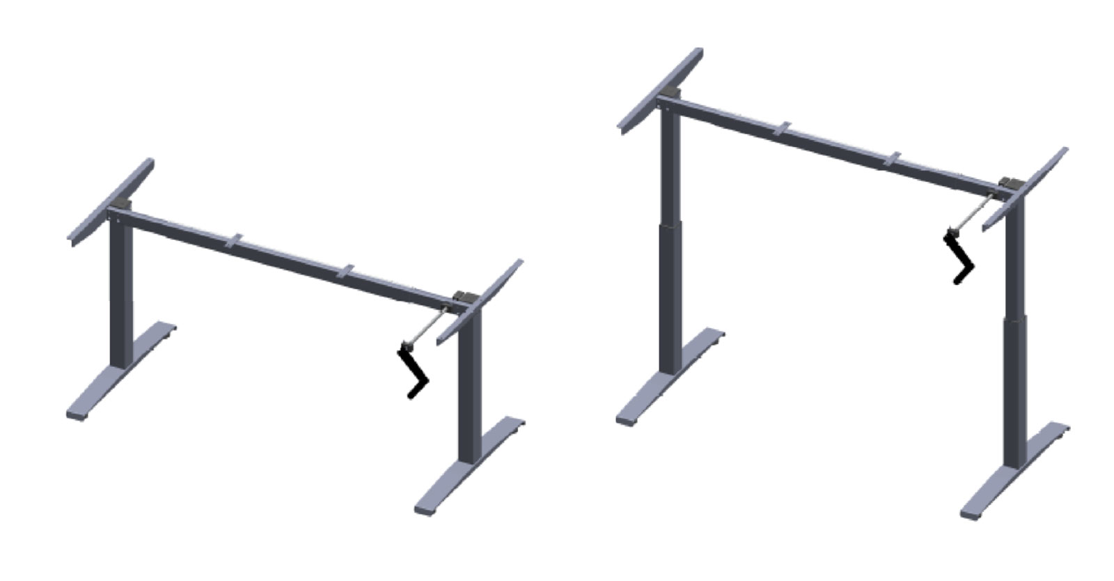 Crank Type Free Standing Height Adjustable Table