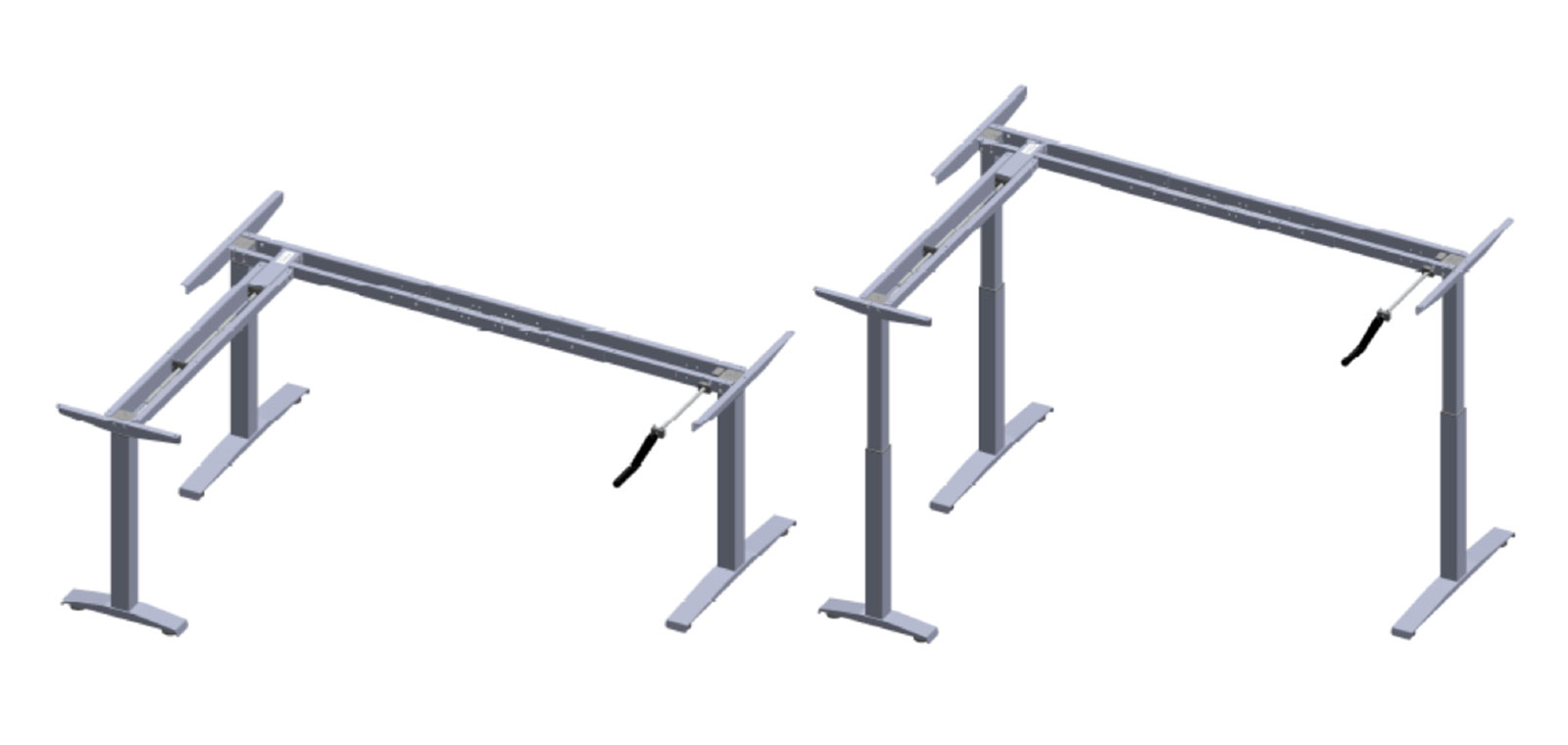 Crank Type L Shaped Height Adjustable Table
